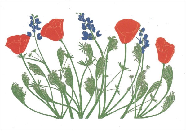 EN710 Poppy and Lupine Notecard