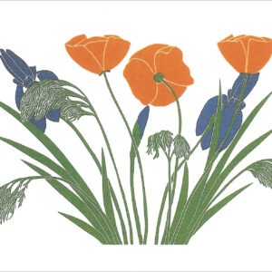 EN748 Poppies and Douglas Iris Notecard