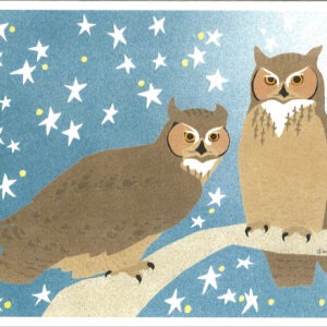 HC059 Great Horned Owls Holiday Card