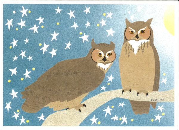HC059 Great Horned Owls Holiday Card