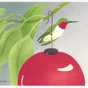HC244 Ruby-Throated Hummingbird Holiday Card
