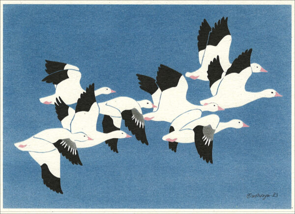 NC028 Flying Snow Geese Notecard