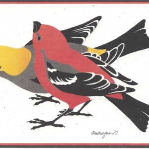 NC091 Pine Grosbeaks Notecard