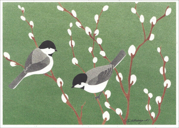 NC205 Black-Capped Chickadees Notecard