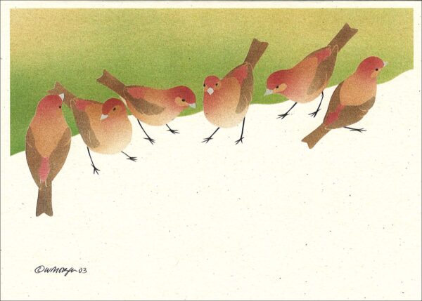 NC224 Purple Finches Notecard