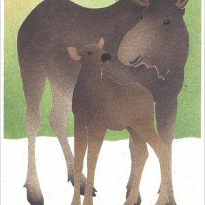 NC283 Moose Cow and Calf Notecard