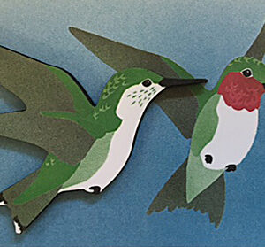 QM170 Ruby-throated Hummingbirds Magnet