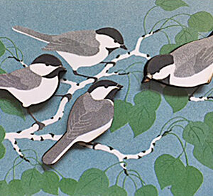 QM186 Black-capped Chickadees Magnet