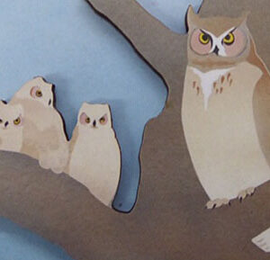 QM1006 Great Horned Owls Magnet