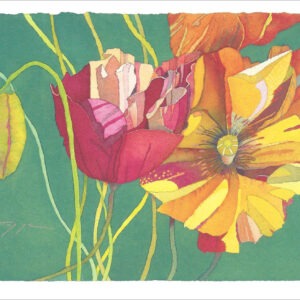 TN480 Three Poppies One Bud Notecard