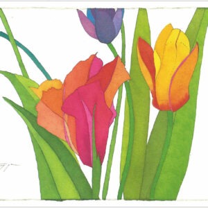 TN488 Three Tulips on White Notecard