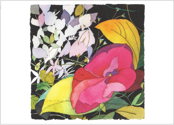 TN496 Pink Impatiens w/Pale Petals Notecard