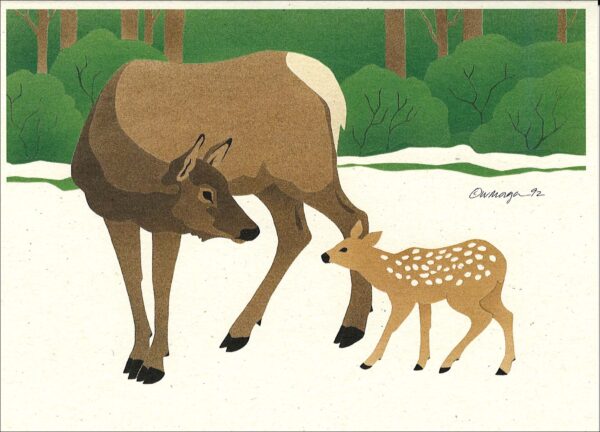 NC148 Cow Elk and Calf Notecard