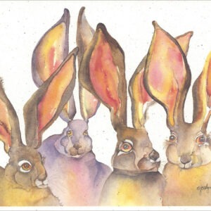 SN589 Black-tailed Jack Rabbits Notecard