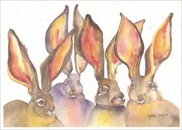 SN589 Black-tailed Jack Rabbits Notecard