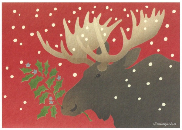 HC042 Red Moose Holiday Card