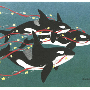 HC096 We Three Orcas Holiday Card