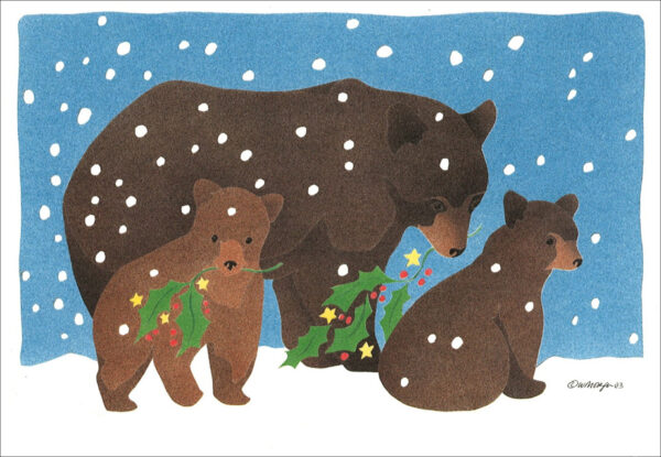 HC149 Holly Bears Holiday Card
