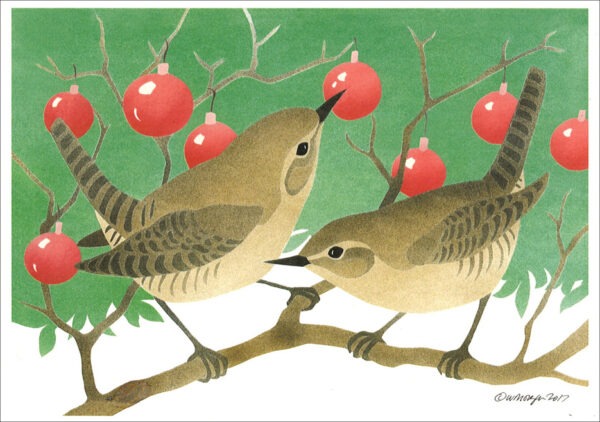 HC172 House Wren Cheer Holiday Card