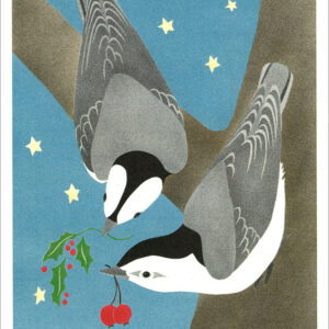 HC196 White-Breasted Nuthatches Holiday Card