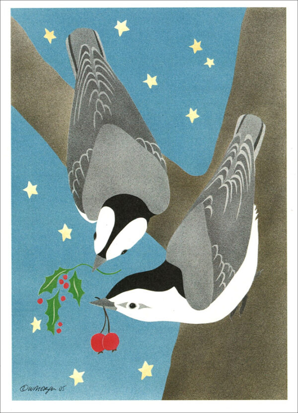 HC196 White-Breasted Nuthatches Holiday Card