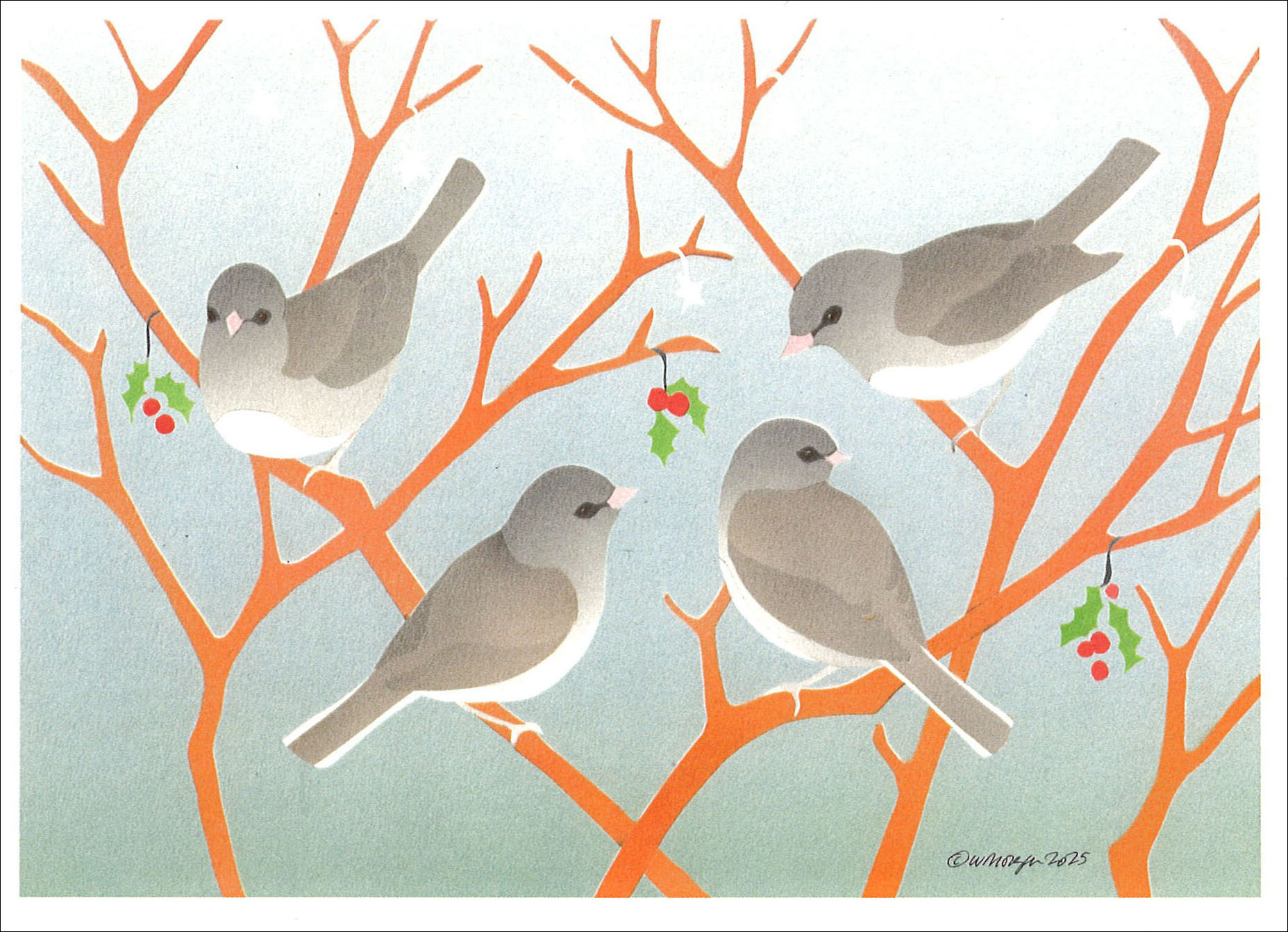 Dark-eyed Juncos Holiday Card